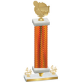 Premium Single Orange Carbon Fiber Fourth Place Tennis Trophy