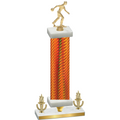 Premium Single Orange Carbon Fiber Victory Bowling Trophy