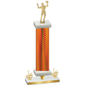 Premium Single Orange Carbon Fiber First Place Volleyball Trophy