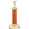 Premium Single Orange Carbon Fiber Second Place Volleyball Trophy