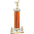 Premium Single Orange Carbon Fiber Victory Volleyball Trophy
