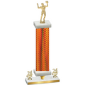 Premium Single Orange Carbon Fiber Year Volleyball Trophy