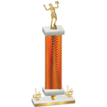 Premium Single Orange Carbon Fiber First Place Volleyball Trophy