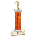 Premium Single Orange Carbon Fiber Fourth Place Volleyball Trophy