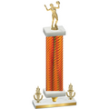 Premium Single Orange Carbon Fiber Victory Volleyball Trophy