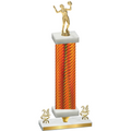 Premium Single Orange Carbon Fiber Year Volleyball Trophy