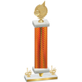 Premium Single Orange Carbon Fiber First Place Volleyball Trophy