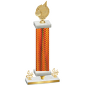 Premium Single Orange Carbon Fiber Fourth Place Volleyball Trophy
