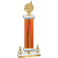 Premium Single Orange Carbon Fiber Victory Volleyball Trophy
