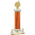 Premium Single Orange Carbon Fiber Year Volleyball Trophy