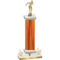 Premium Single Orange Carbon Fiber Third Place Swimming Trophy
