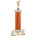 Premium Single Orange Carbon Fiber Year Tennis Trophy