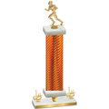 Premium Single Orange Carbon Fiber First Place Football Trophy
