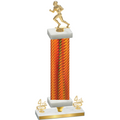 Premium Single Orange Carbon Fiber Fourth Place Football Trophy