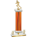 Premium Single Orange Carbon Fiber Year Football Trophy