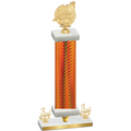 Premium Single Orange Carbon Fiber Third Place Swimming Trophy