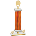Premium Single Orange Carbon Fiber First Place Insert Trophy