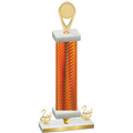 Premium Single Orange Carbon Fiber Second Place Insert Trophy