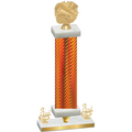 Premium Single Orange Carbon Fiber Third Place Cheerleading Trophy