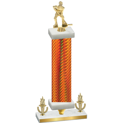 Premium Single Orange Carbon Fiber Victory Hockey Trophy