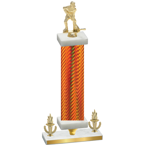 Premium Single Orange Carbon Fiber Victory Hockey Trophy