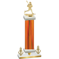Premium Single Orange Carbon Fiber Victory Lacrosse Trophy