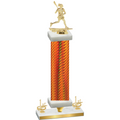 Premium Single Orange Carbon Fiber First Place Lacrosse Trophy
