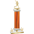 Premium Single Orange Carbon Fiber Third Place Lacrosse Trophy