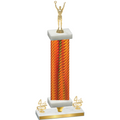 Premium Single Orange Carbon Fiber Fourth Place Victory Trophy
