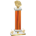 Premium Single Orange Carbon Fiber First Place Basketball Trophy