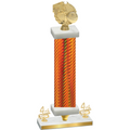Premium Single Orange Carbon Fiber Fourth Place Basketball Trophy