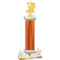 Premium Single Orange Carbon Fiber Fourth Place Pickleball Trophy