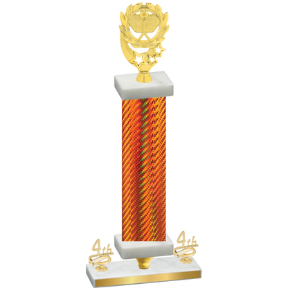 Premium Single Orange Carbon Fiber Fourth Place Pickleball Trophy