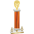 Premium Single Orange Carbon Fiber Victory Pickleball Trophy