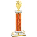 Premium Single Orange Carbon Fiber Second Place Pickleball Trophy