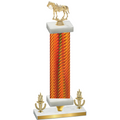 Premium Single Orange Carbon Fiber Victory Horses Trophy