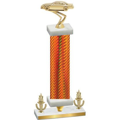 Premium Single Orange Carbon Fiber Victory Cars Trophy