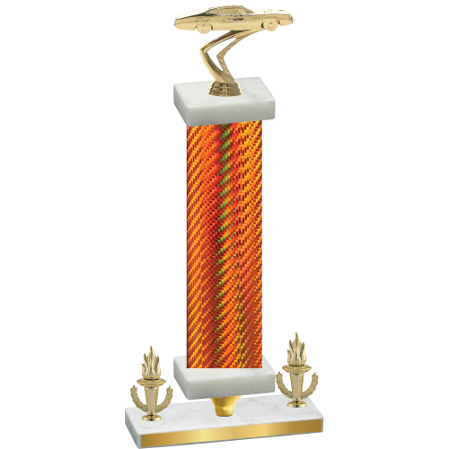 Premium Single Orange Carbon Fiber Victory Cars Trophy