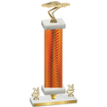 Premium Single Orange Carbon Fiber Year Cars Trophy
