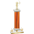 Premium Single Orange Carbon Fiber First Place Archery Trophy