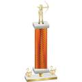 Premium Single Orange Carbon Fiber Second Place Archery Trophy