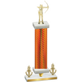 Premium Single Orange Carbon Fiber Victory Archery Trophy