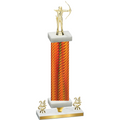 Premium Single Orange Carbon Fiber Year Archery Trophy