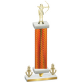 Premium Single Orange Carbon Fiber Victory Archery Trophy