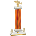 Premium Single Orange Carbon Fiber Year Fishing Trophy