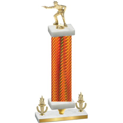 Premium Single Orange Carbon Fiber Victory Shooter Trophy