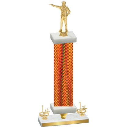 Premium Single Orange Carbon Fiber First Place Shooter Trophy