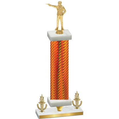Premium Single Orange Carbon Fiber Victory Shooter Trophy
