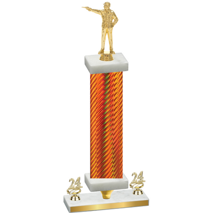 Premium Single Orange Carbon Fiber Year Shooter Trophy
