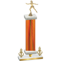 Premium Single Orange Carbon Fiber Victory Skater Trophy